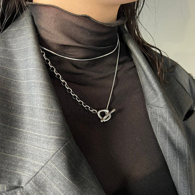 Two types long chain necklace Styling