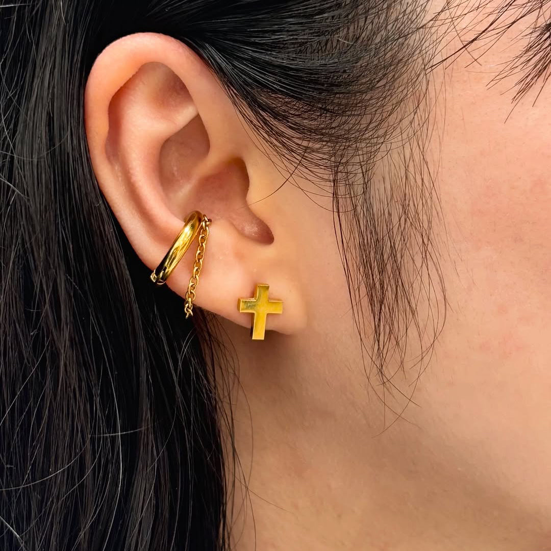 Small hoop chain styling – cross Jewellia