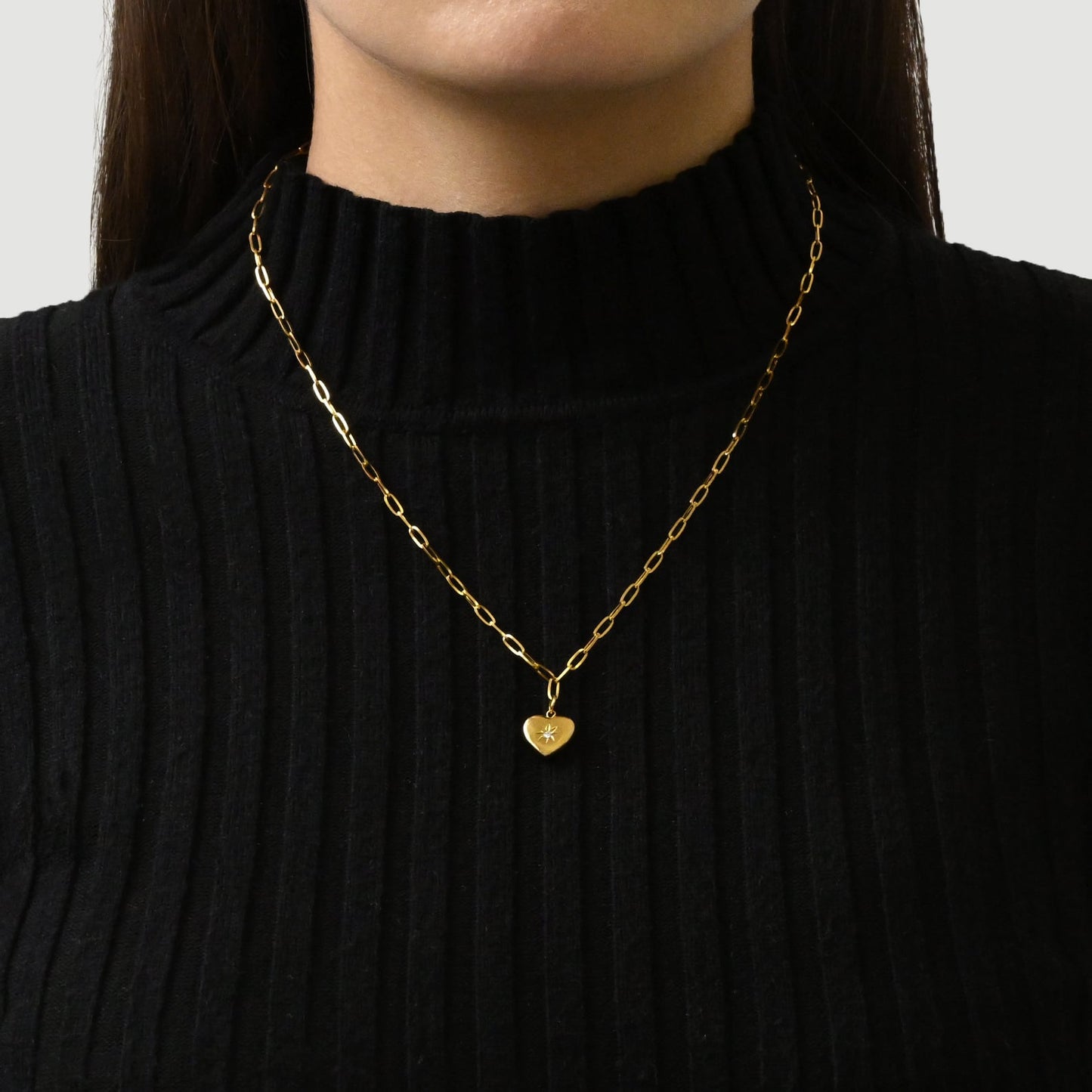 Heart cz sun necklace(rne0021g)