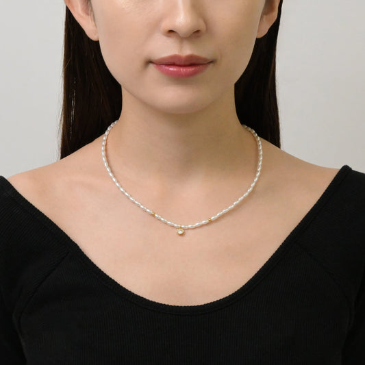 Cz pearl necklace(rne0060g)