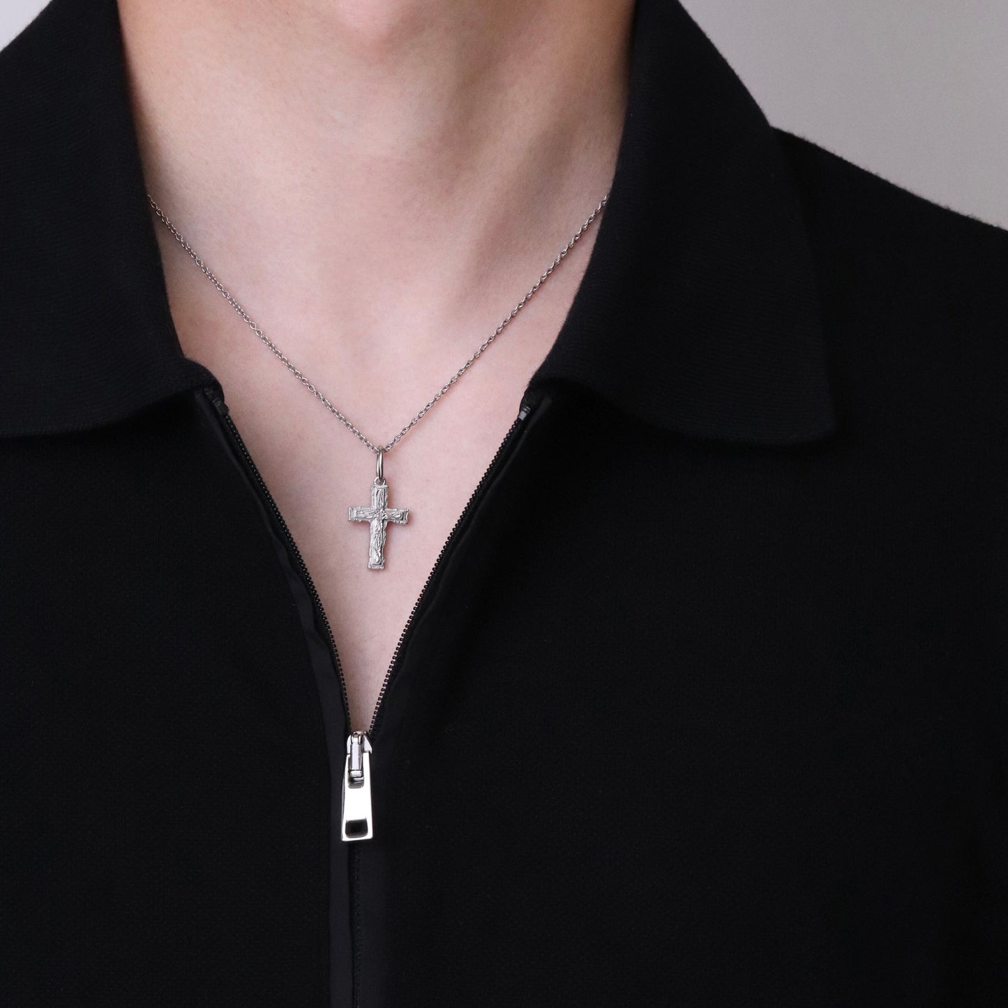 Hawaiian scroll cross necklace(Hne0010s)