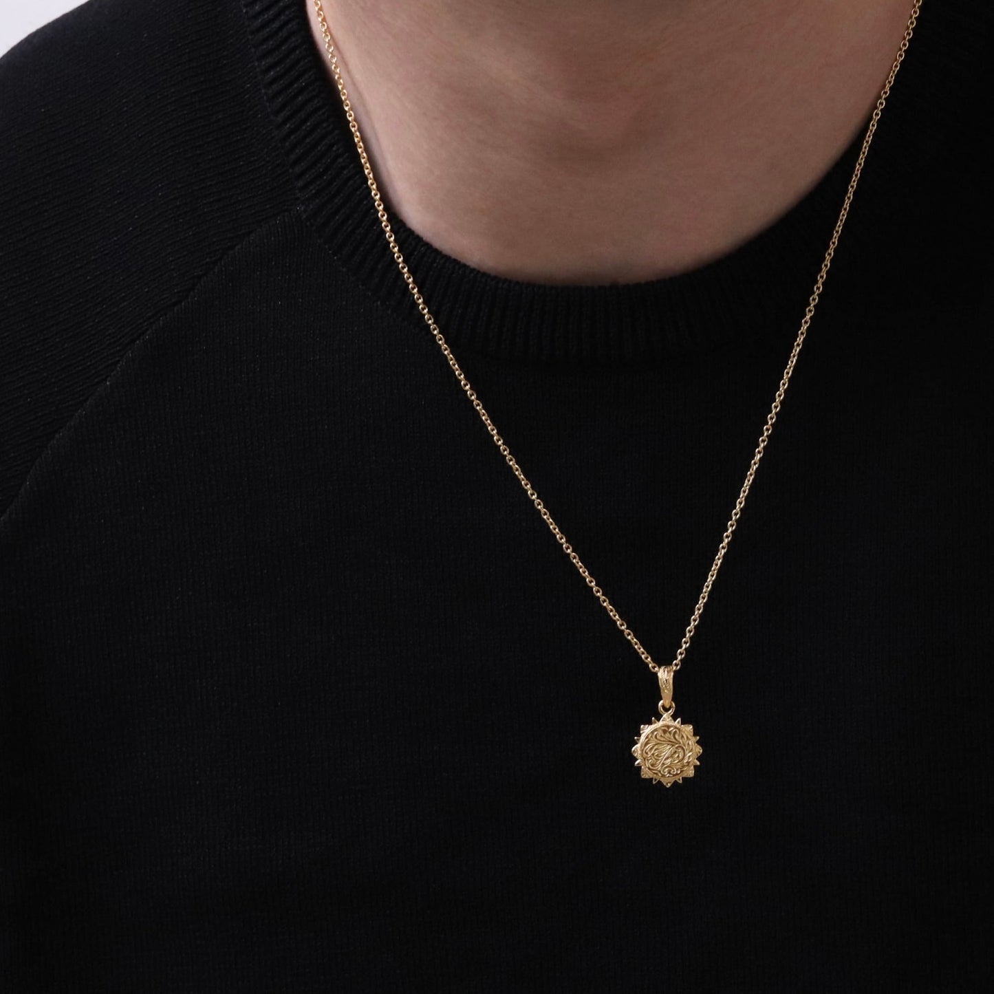 Hawaiian scroll sun necklace(Hne0001g)