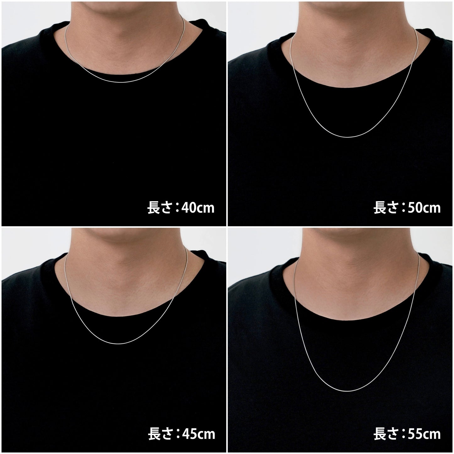 Round snake slim chain necklace(cne0060s)