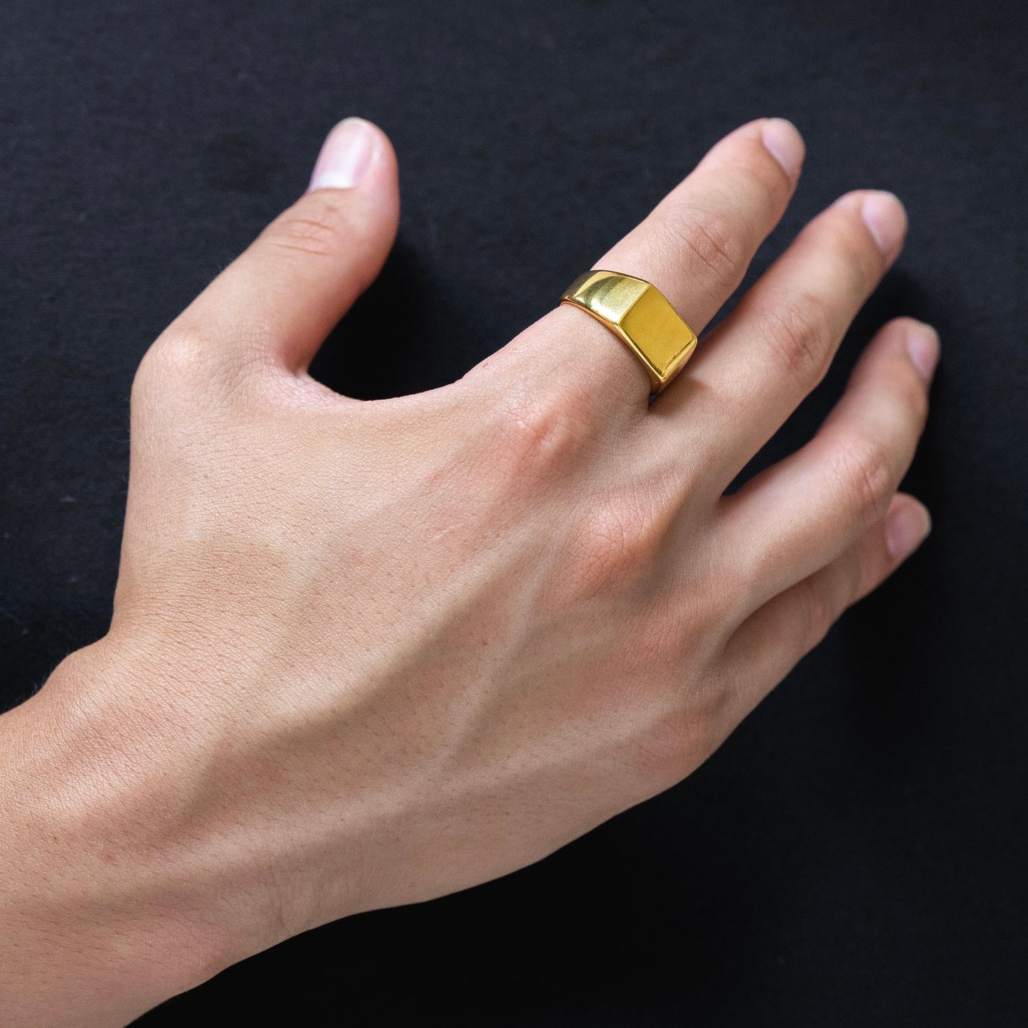 Slim square signet ring(cri0039g)