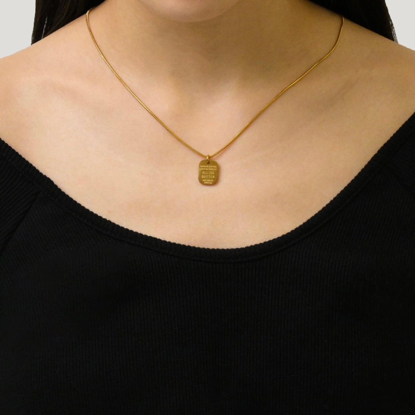 Message plate necklace(rne0027g)