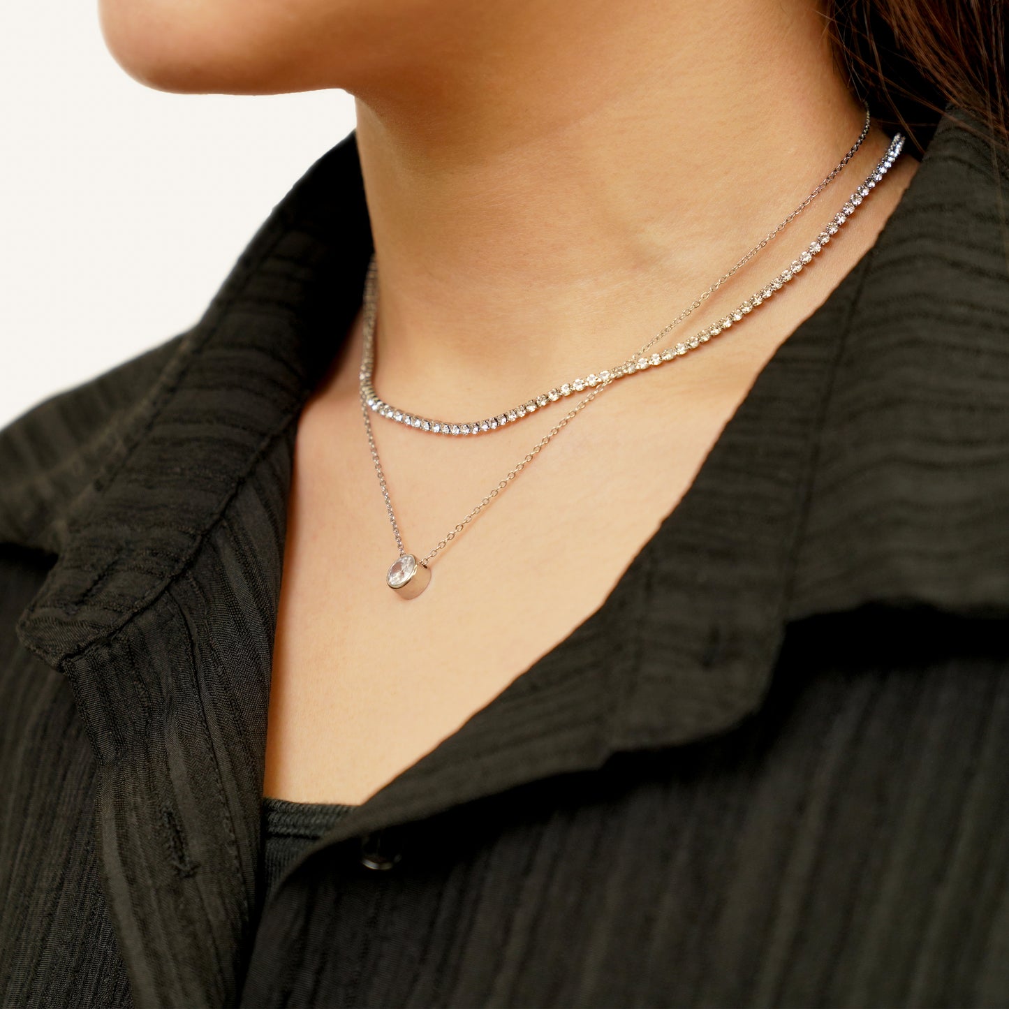 Cz tennis necklace (rne0120s)