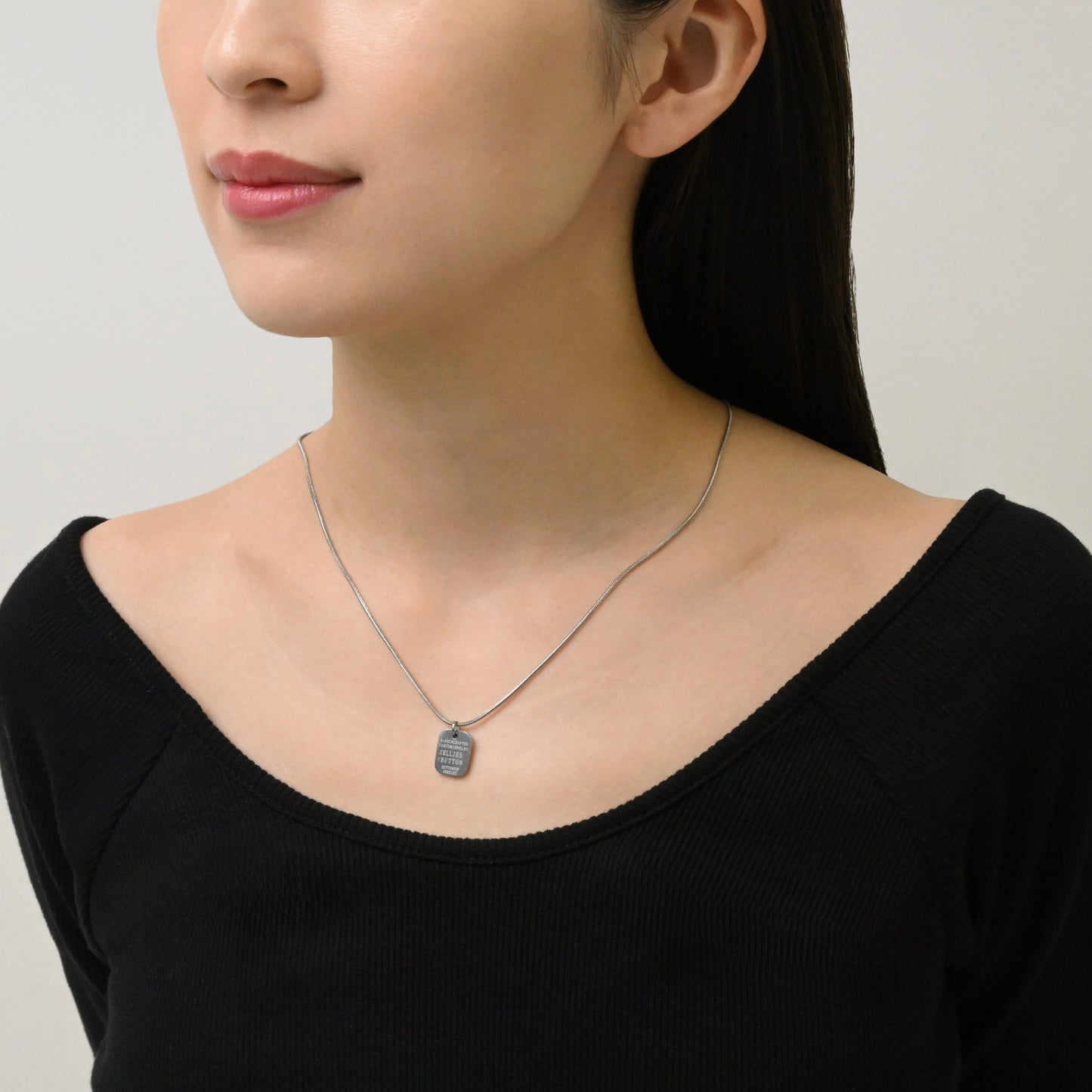 Message plate necklace(rne0028s)
