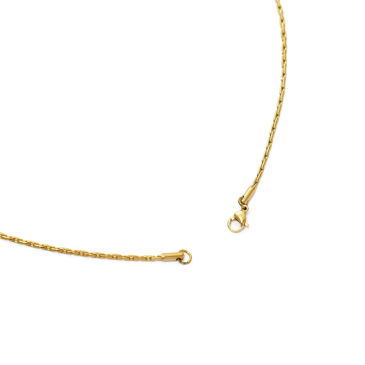 Dual oval chain slim necklace (cne0112g)