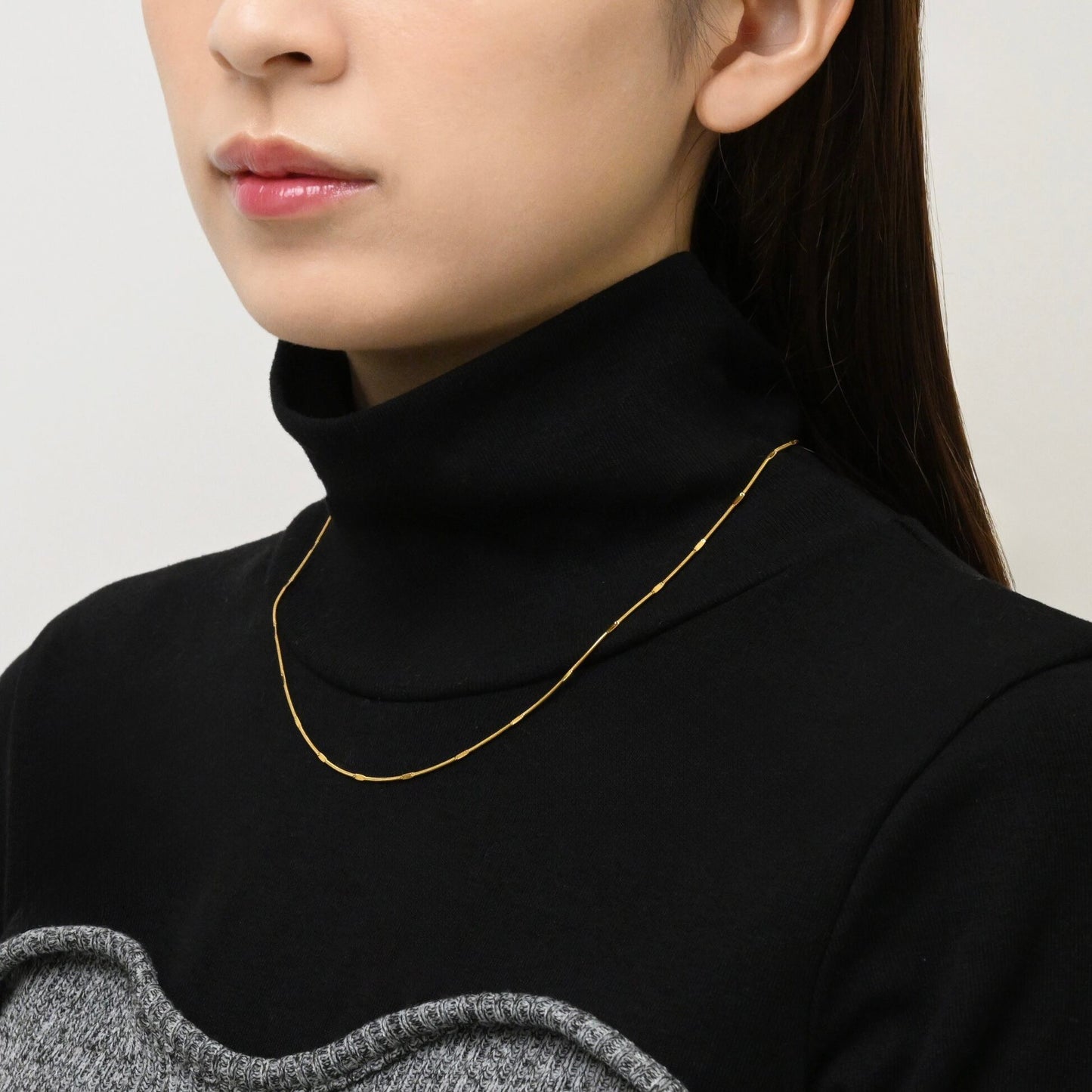 Round snake crushed necklace(rne0062g)
