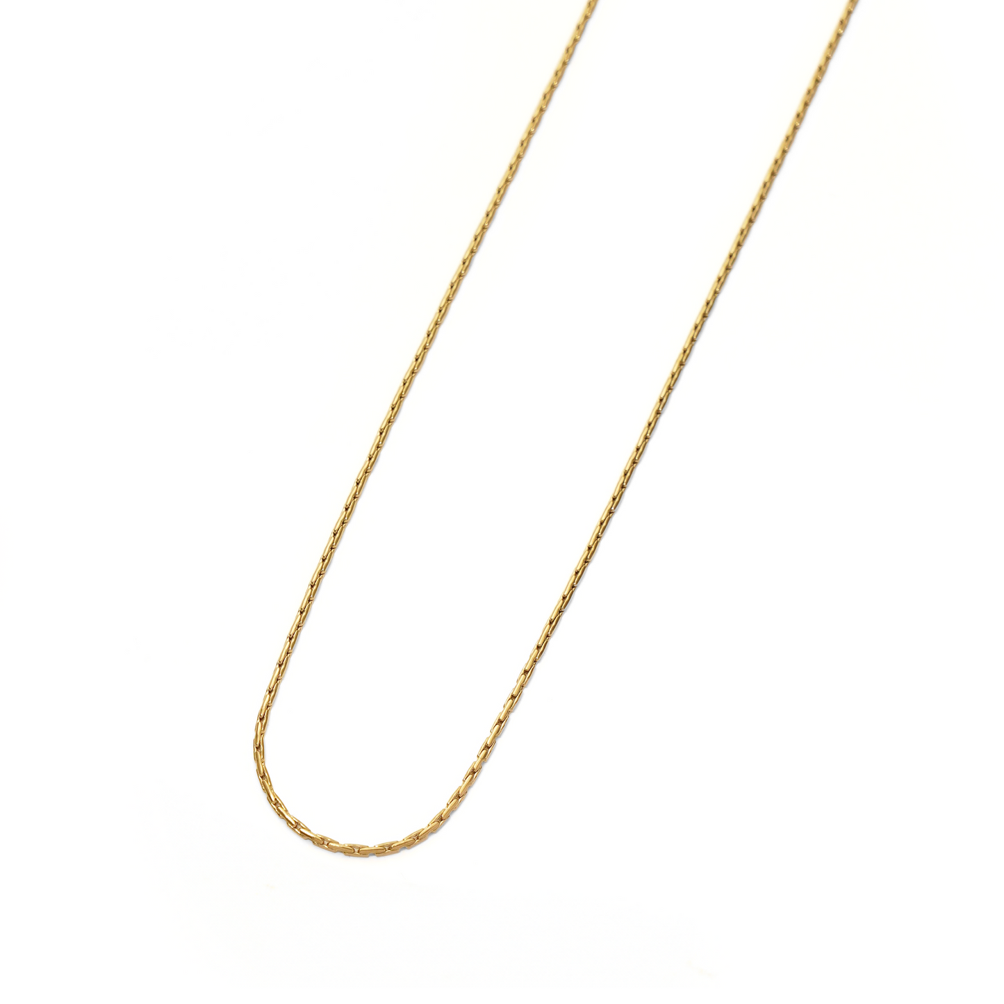 Dual oval chain slim necklace (cne0112g)