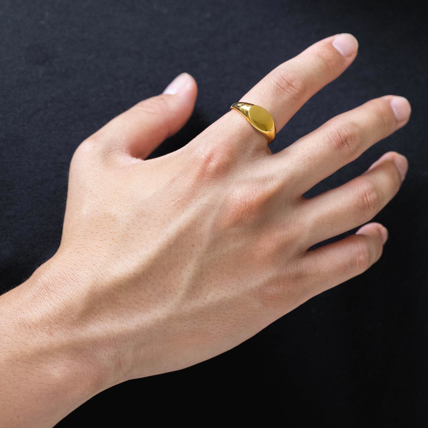 Slim circle signet ring(cri0035g)