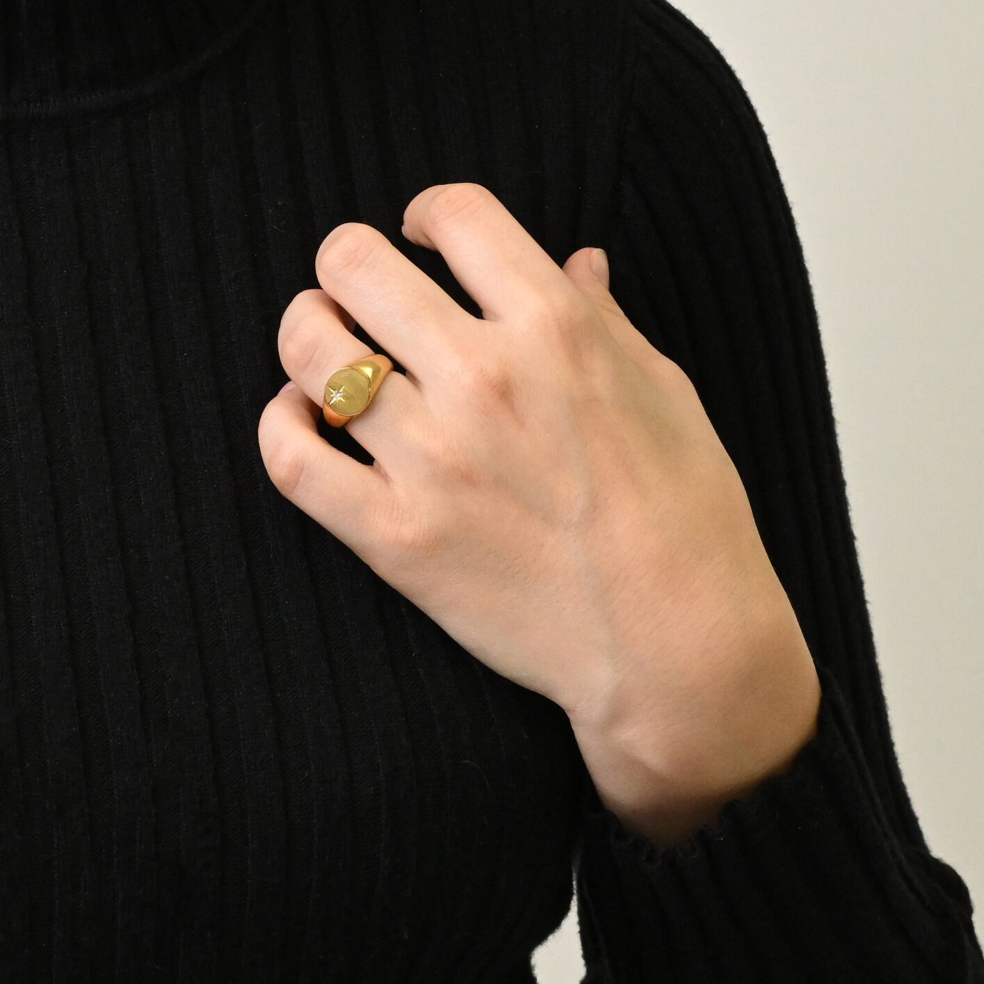 Sun cz signet ring(rri0032g)