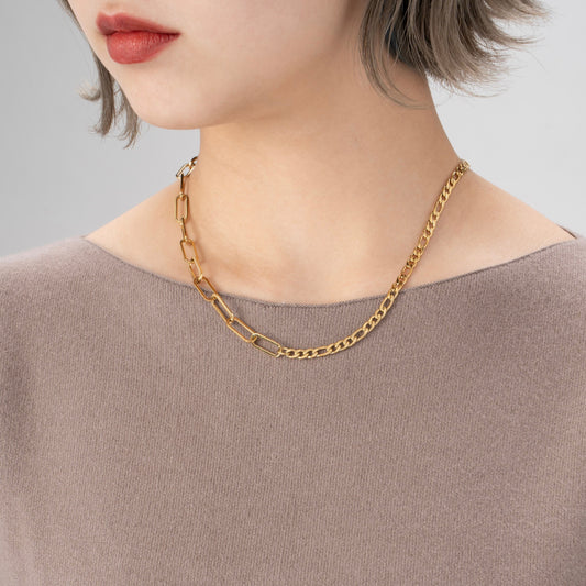 Two types chain necklace(rne0050g)