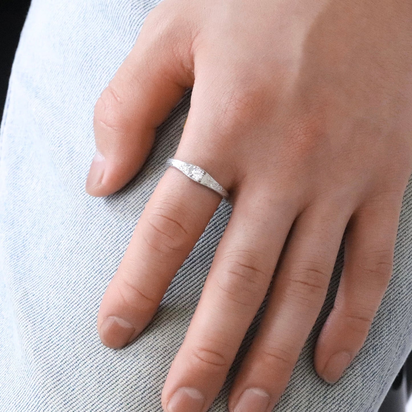 Hawaiian scroll zirconia ring(Hri0002s)