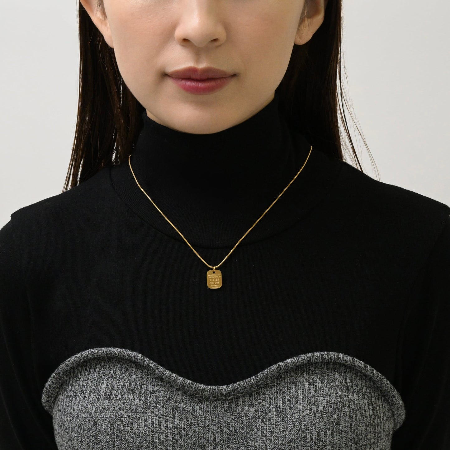 Message plate necklace(rne0027g)