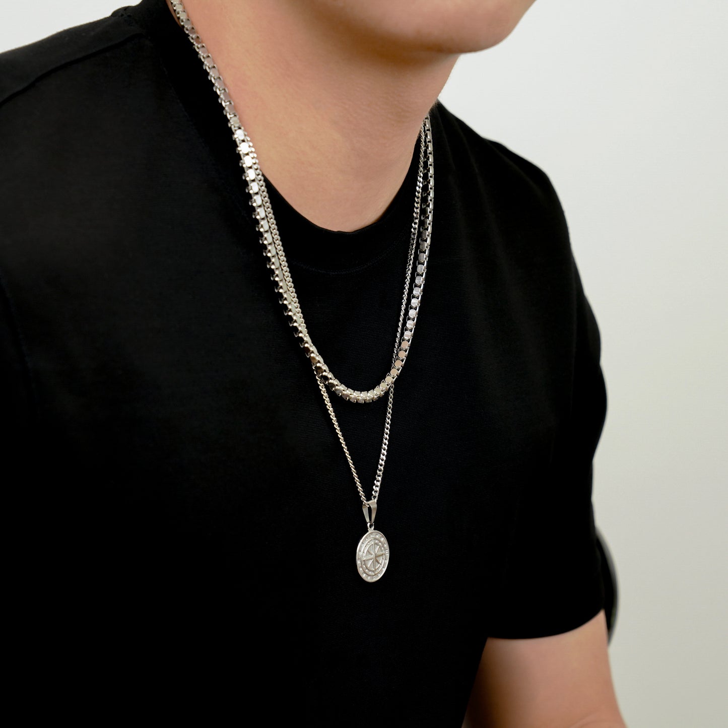 Compass coin long necklace(cne0091s)