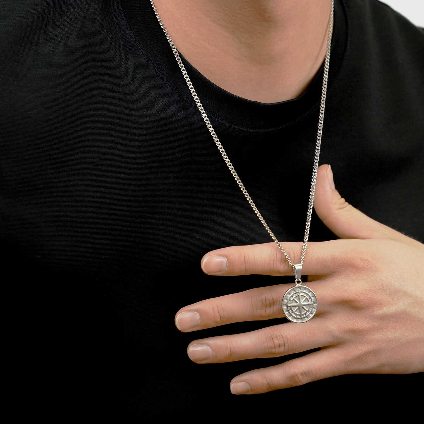Compass coin long necklace(cne0091s)