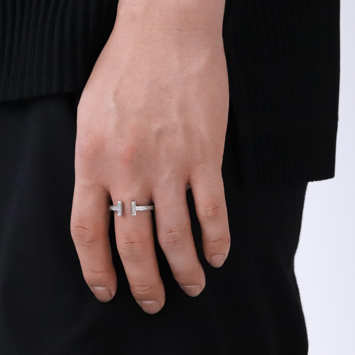 Hawaiian scroll T-shape ring(Hri0012s)