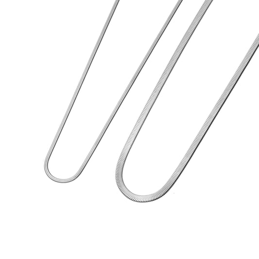 Flat snake chain necklace(cne0023s)