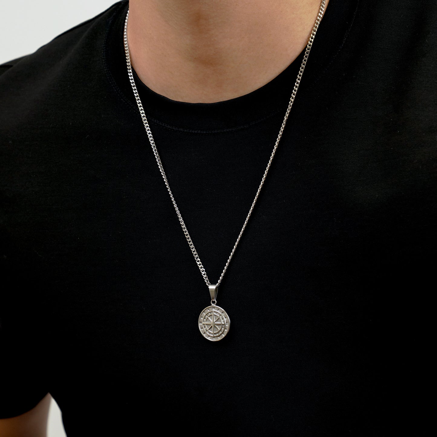 Compass coin long necklace(cne0091s)