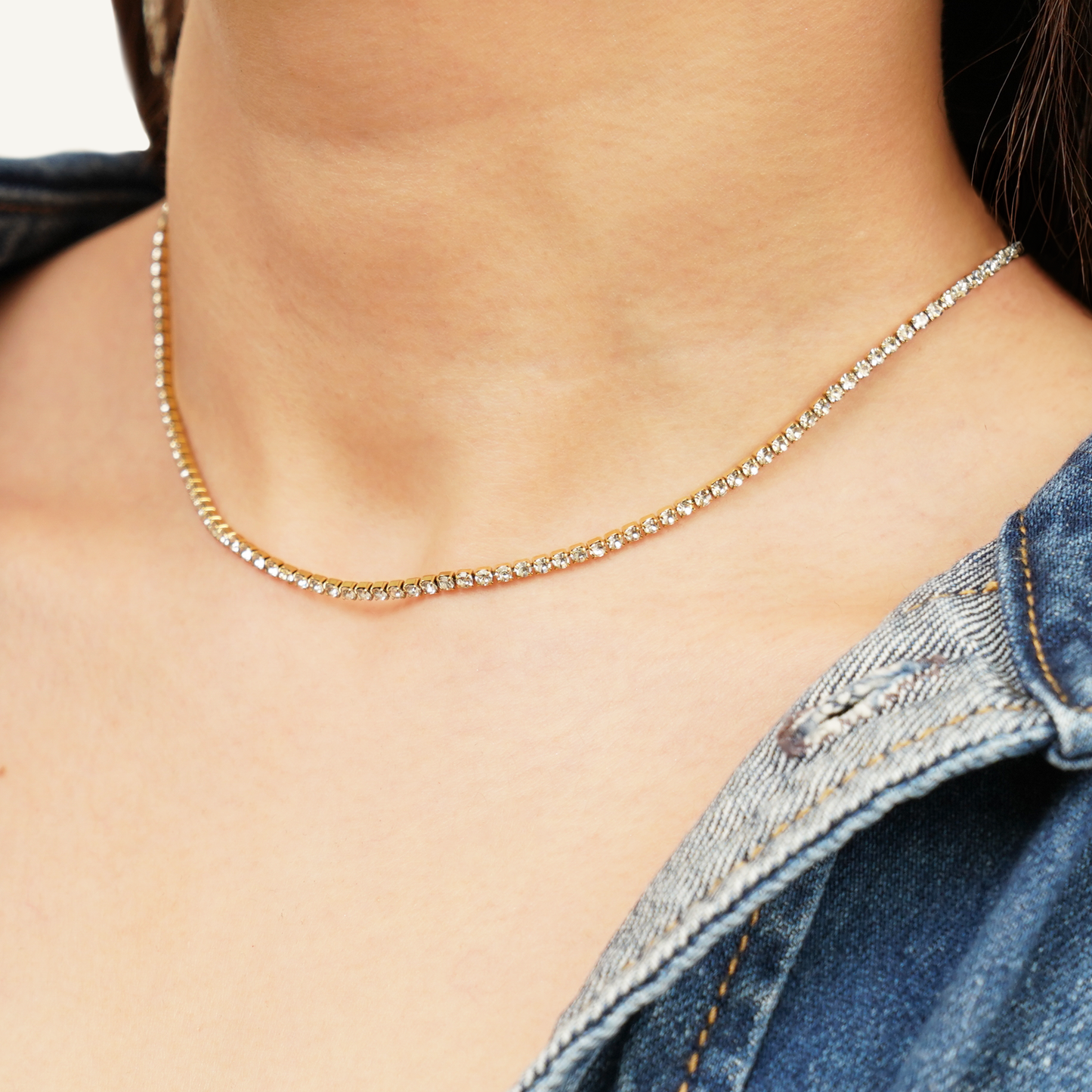 Cz tennis necklace (rne0119g)