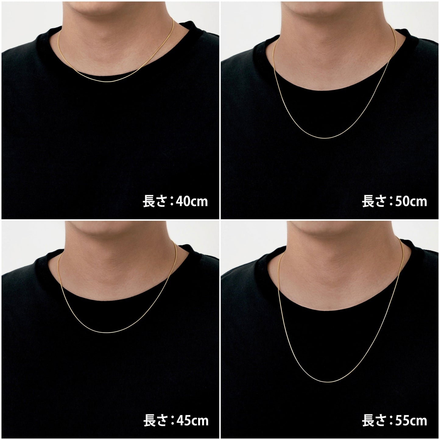 Round snake slim chain necklace(cne0059g)