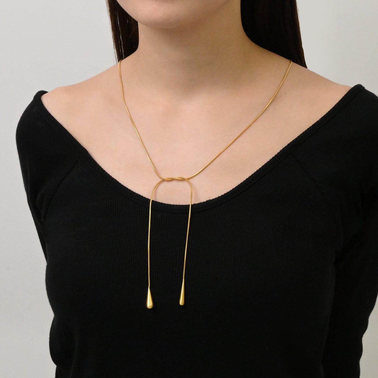 Drop long snake necklace(rne0086g)