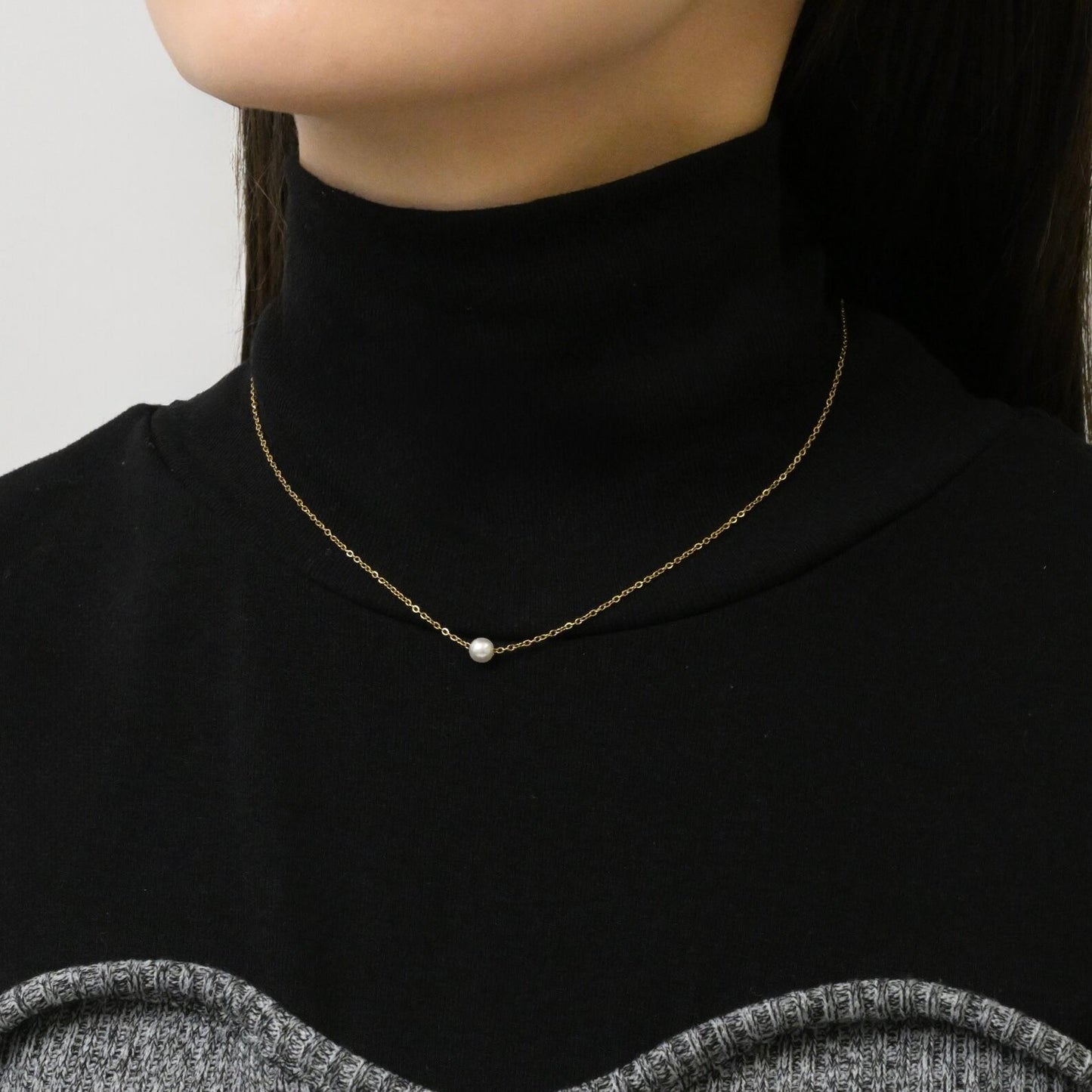 Single pearl necklace(rne0064g)