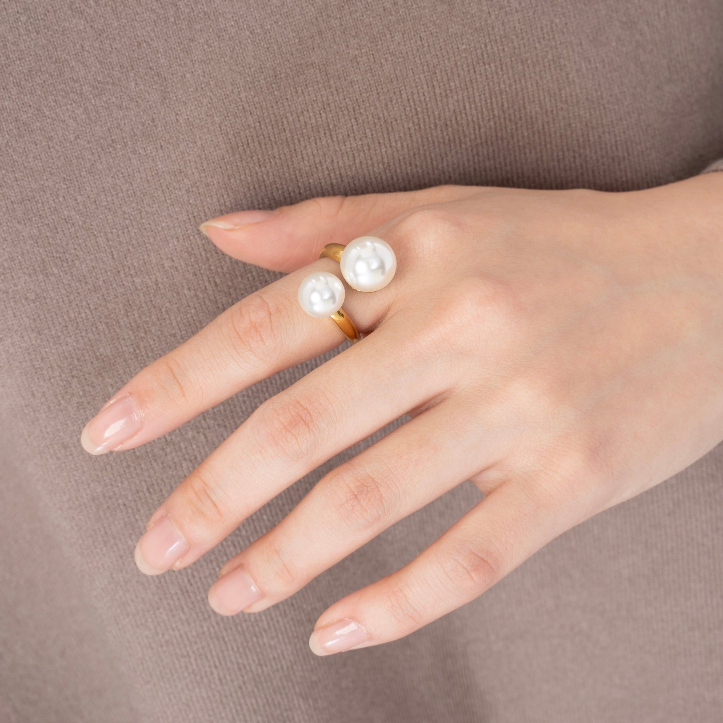 Double pearl ring(rri0016g)