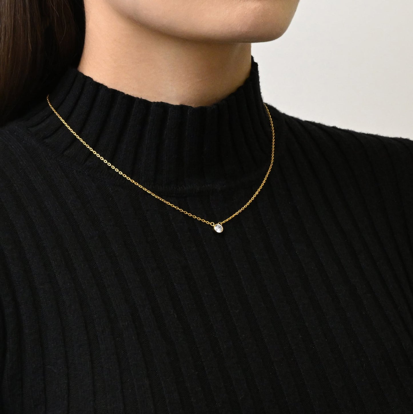 Single zirconia necklace(rne0105g)