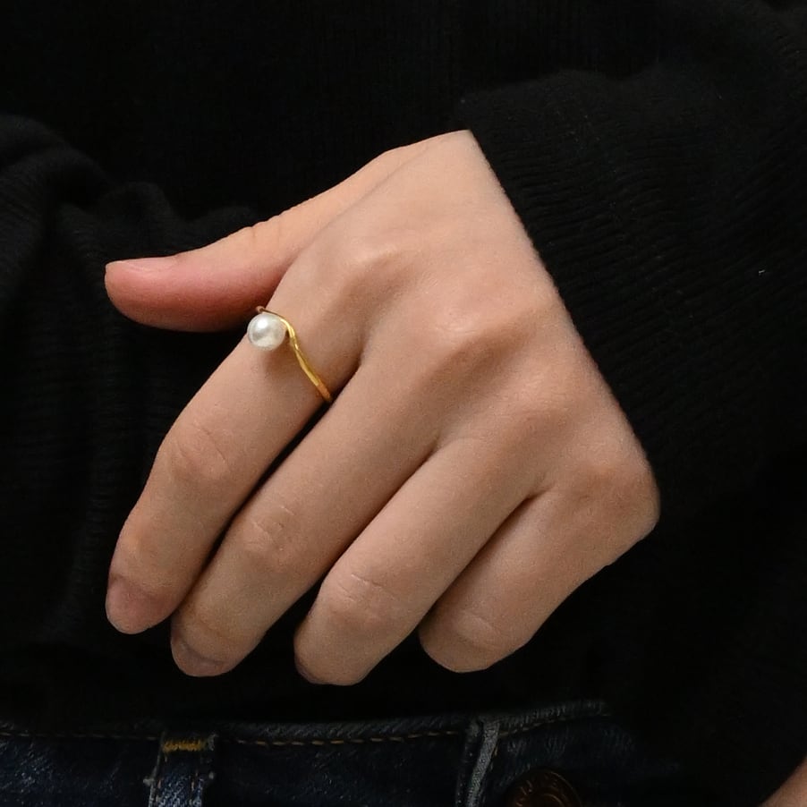Single pearl curve ring(rri0084g)