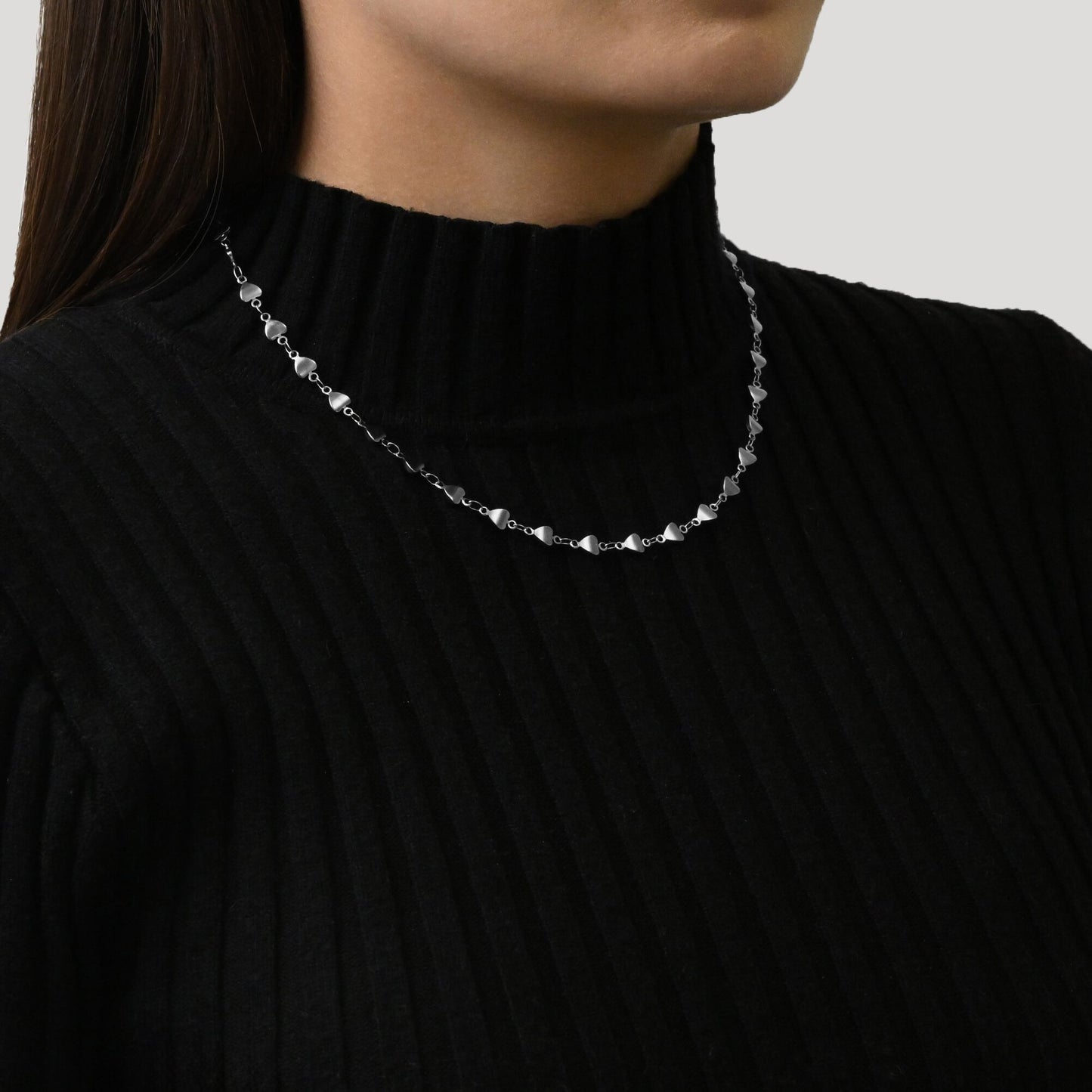 Heart chain necklace(rne0101s)