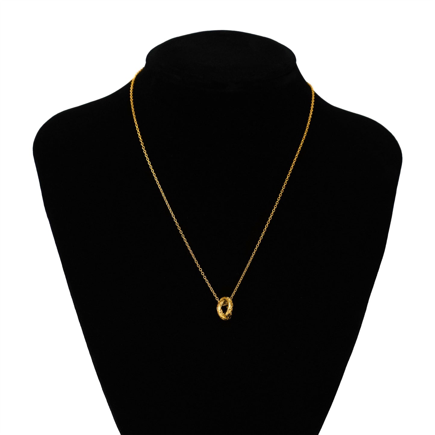 Hawaiian scroll double hoop necklace(Hne0005g)