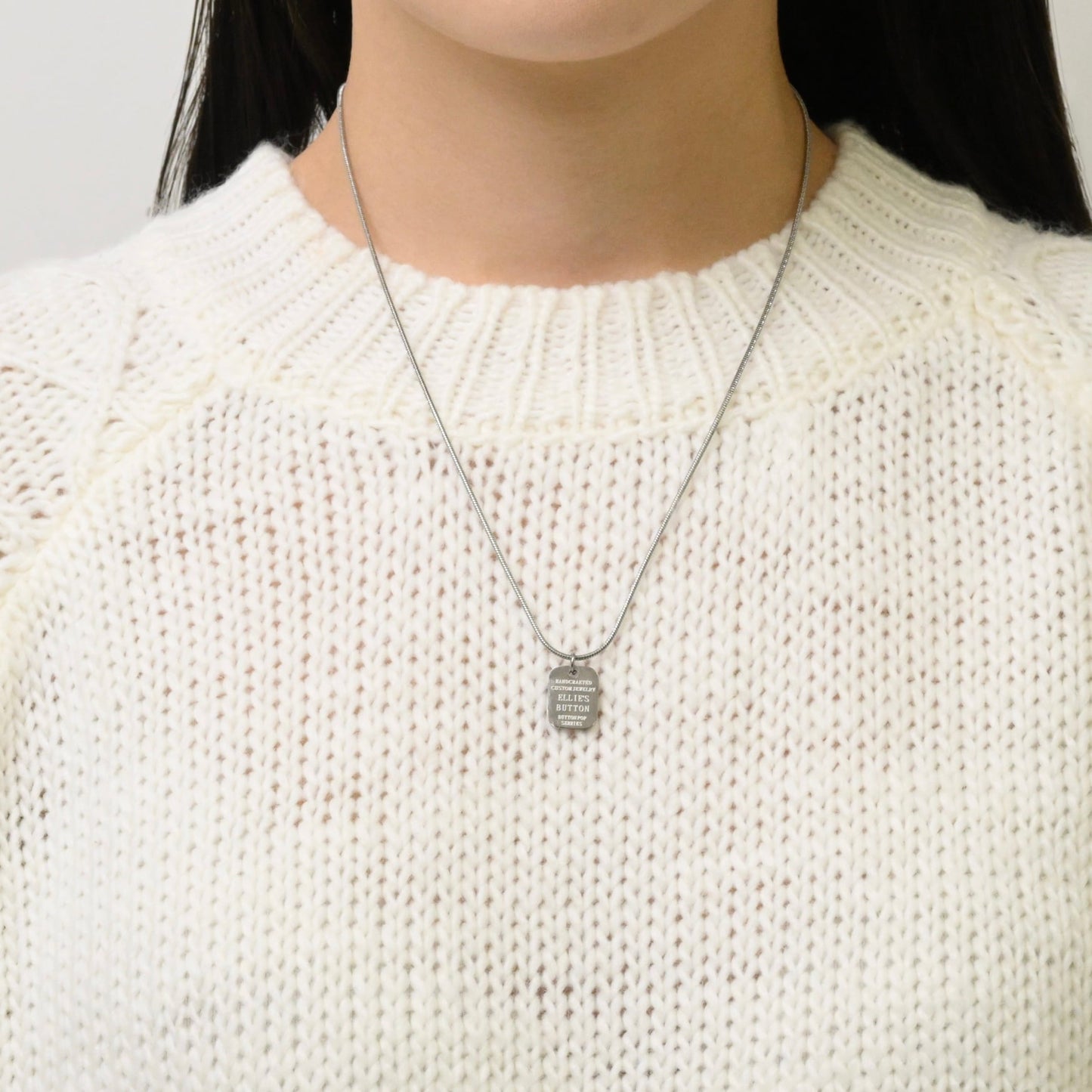Message plate necklace(rne0028s)
