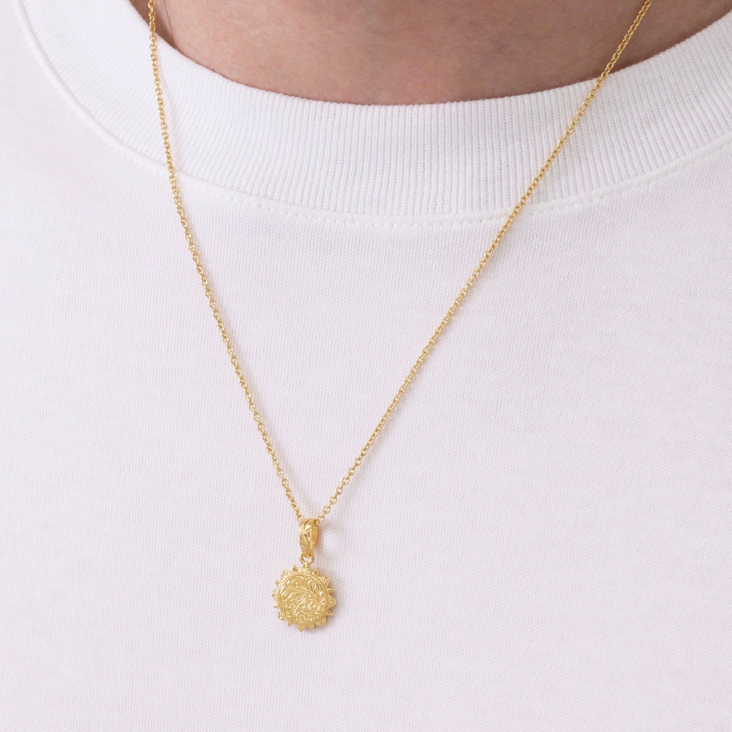 Hawaiian scroll sun necklace(Hne0001g)