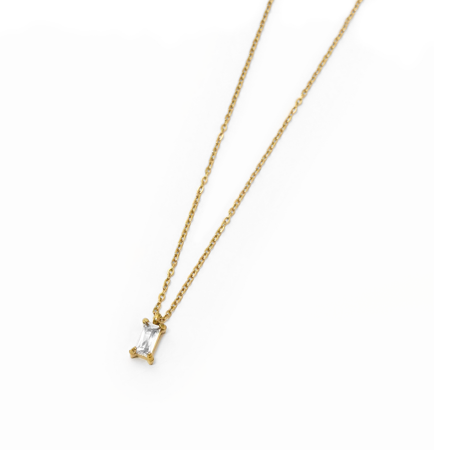 Square zirconia necklace (rne0125g)