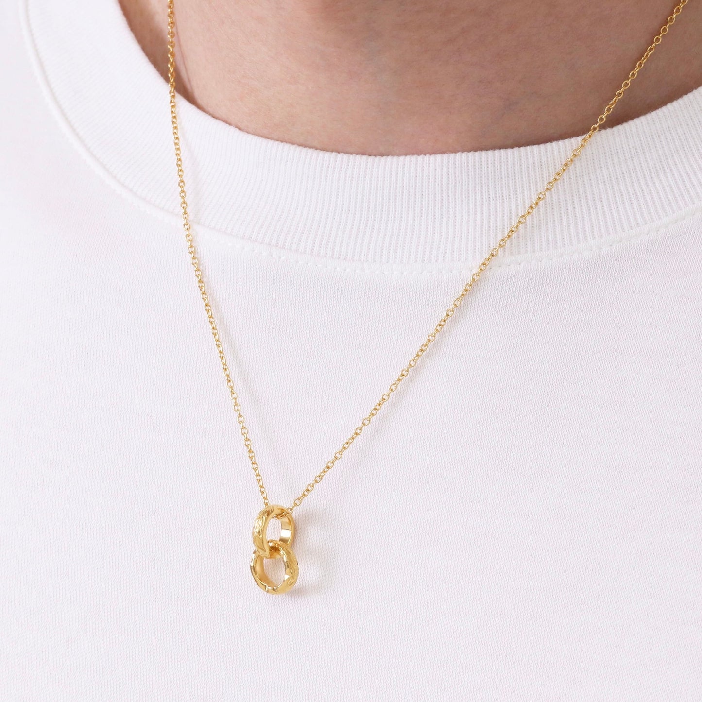 Hawaiian scroll double hoop necklace(Hne0005g)