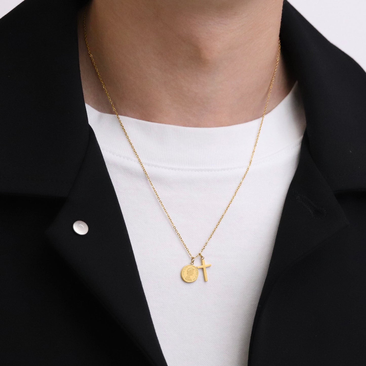 Cross coin necklace(cne0010g)