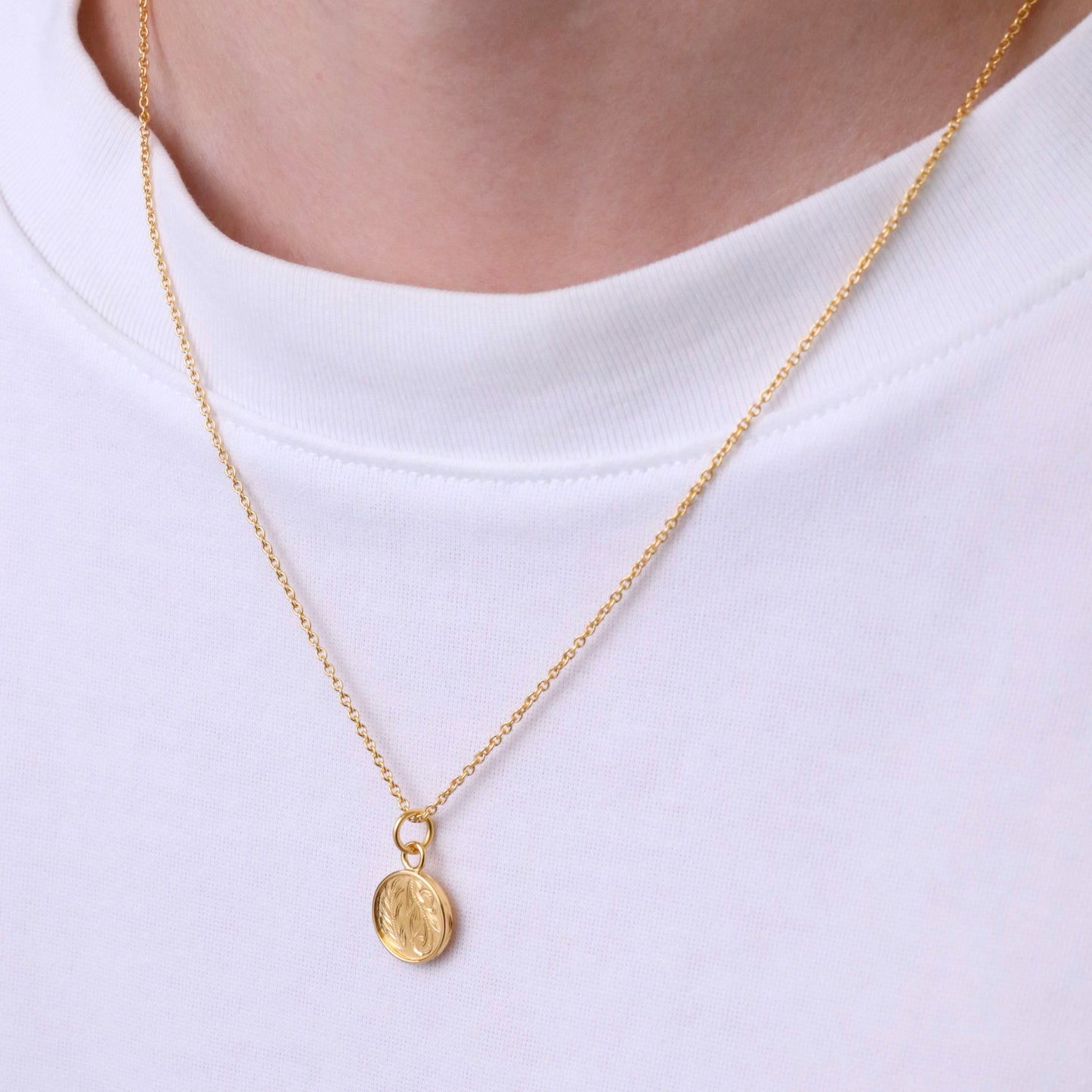 Hawaiian scroll circle necklace(Hne0011g)