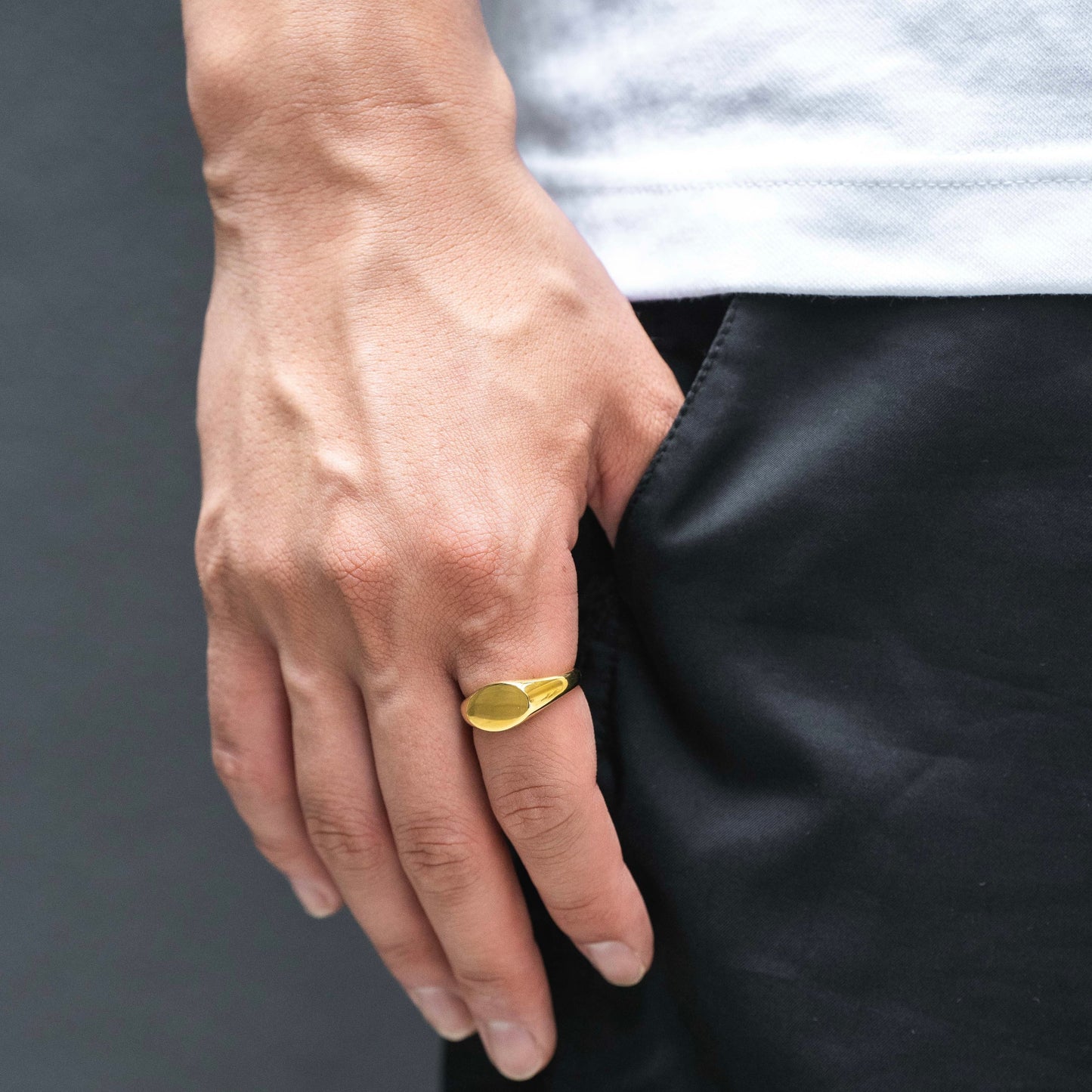 Slim circle signet ring(cri0035g)