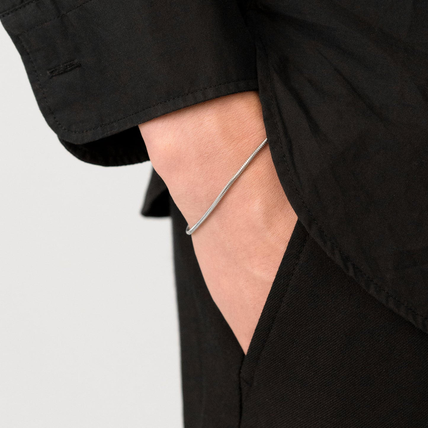 Round snake chain bracelet(cbr0029s)