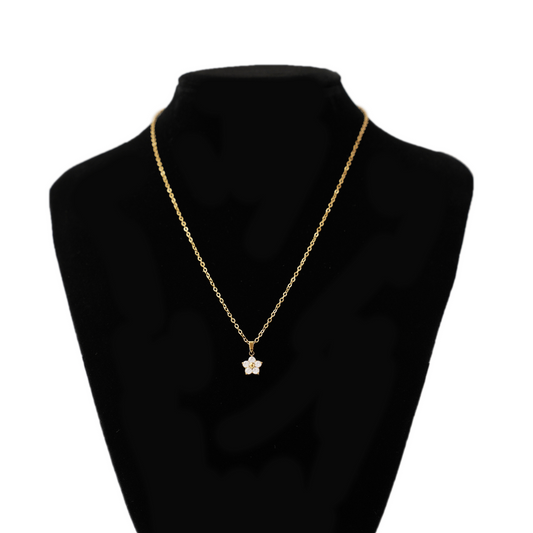 Flower charm necklace (rne0123g)