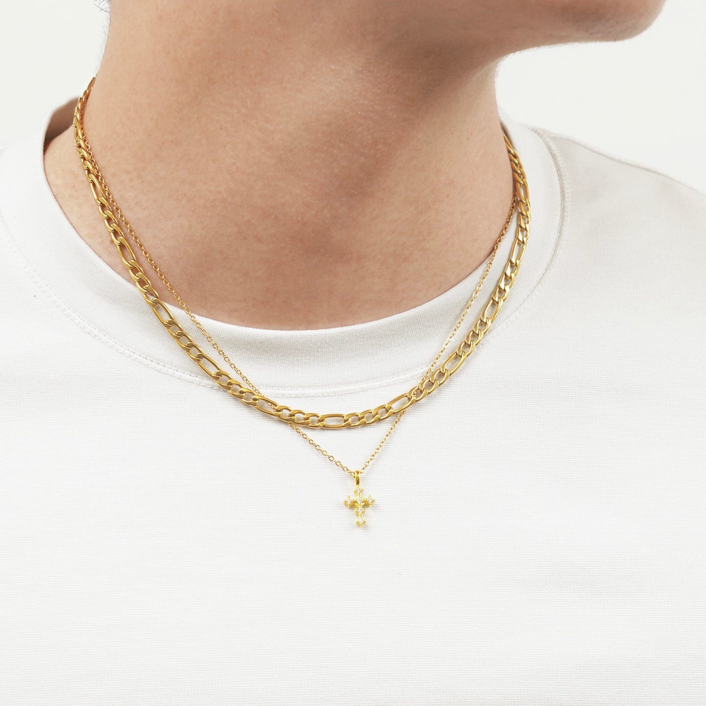 Cz cross necklace (cne0108g)