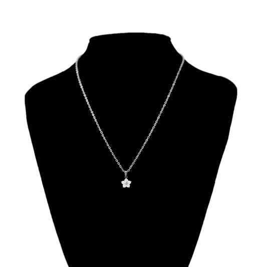 Flower charm necklace (rne0124s)