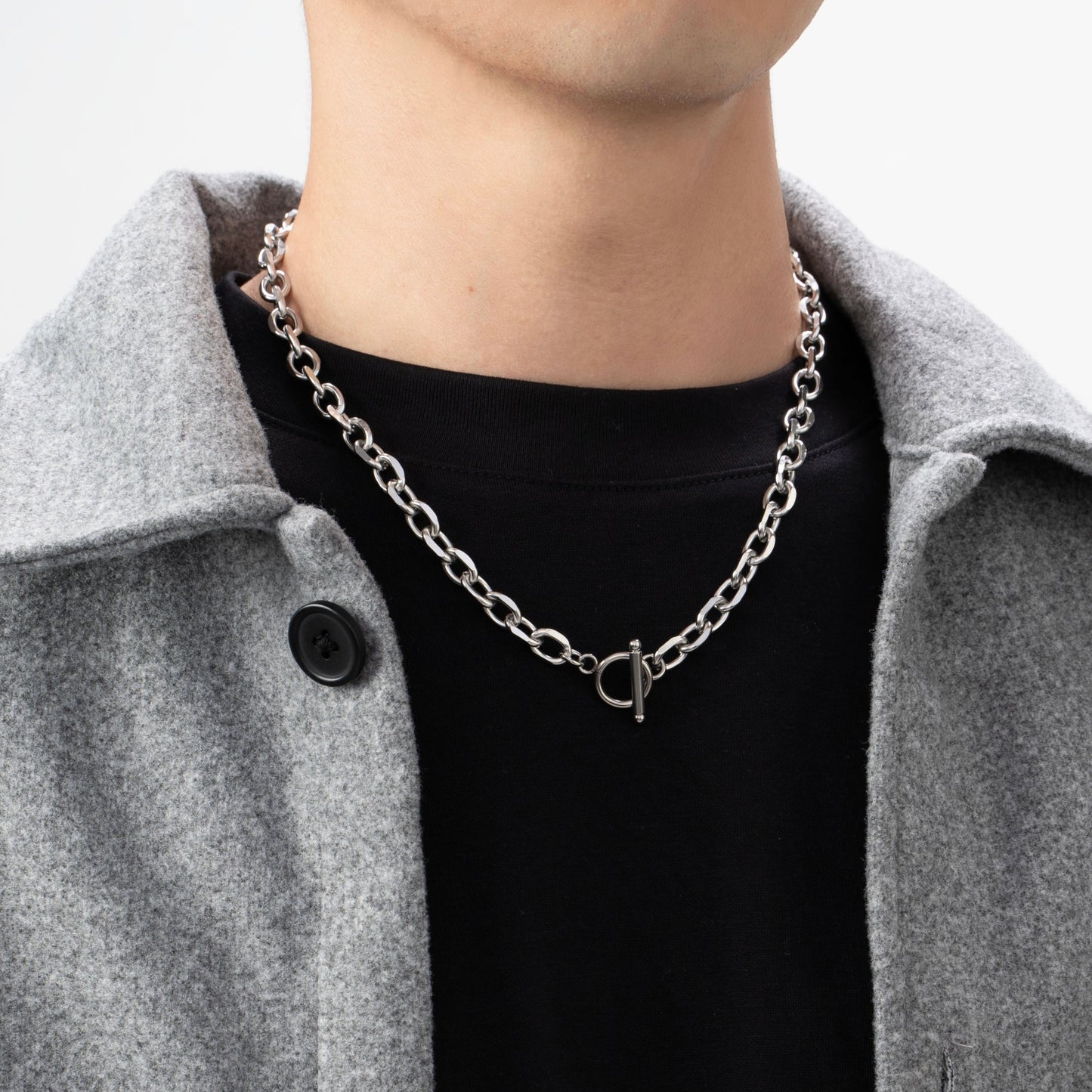 Cut cable chain necklace(cne0012s)