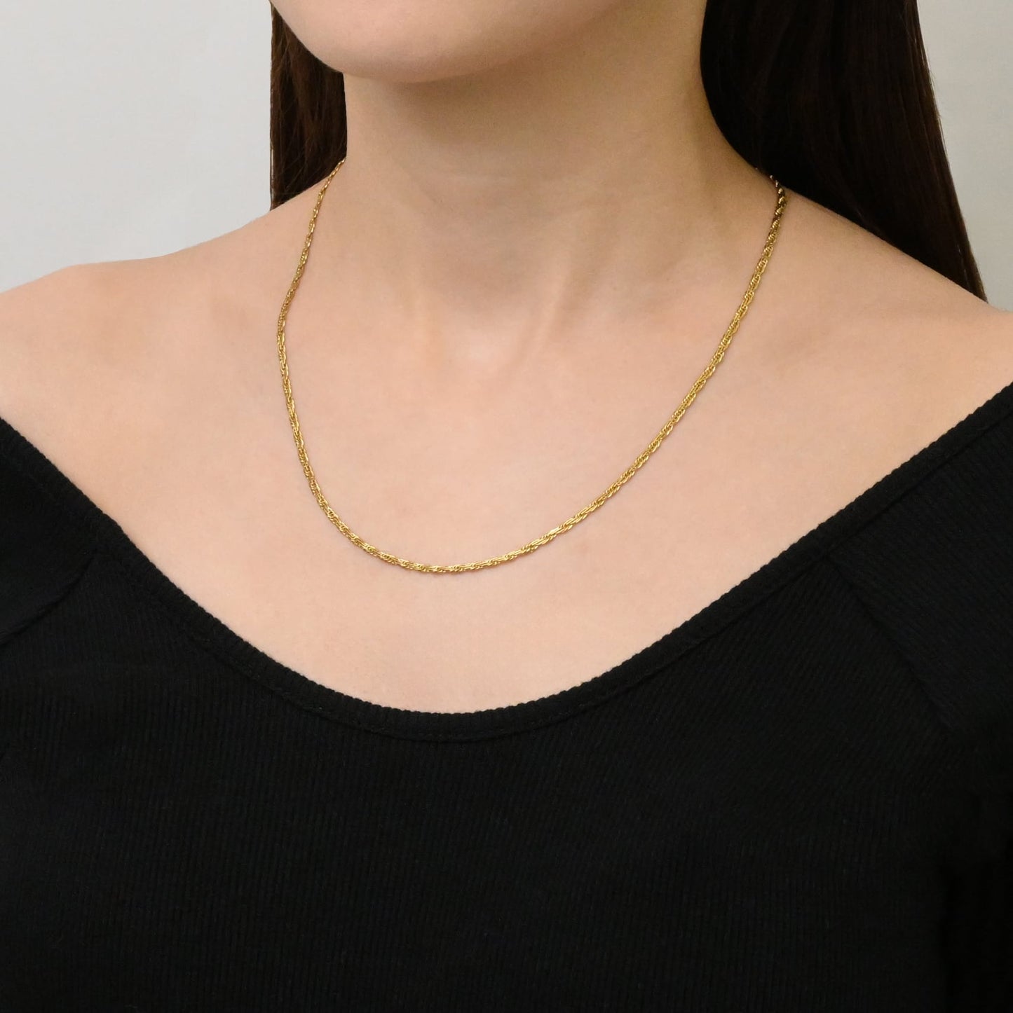 Flat rope chain necklace(rne0014g)