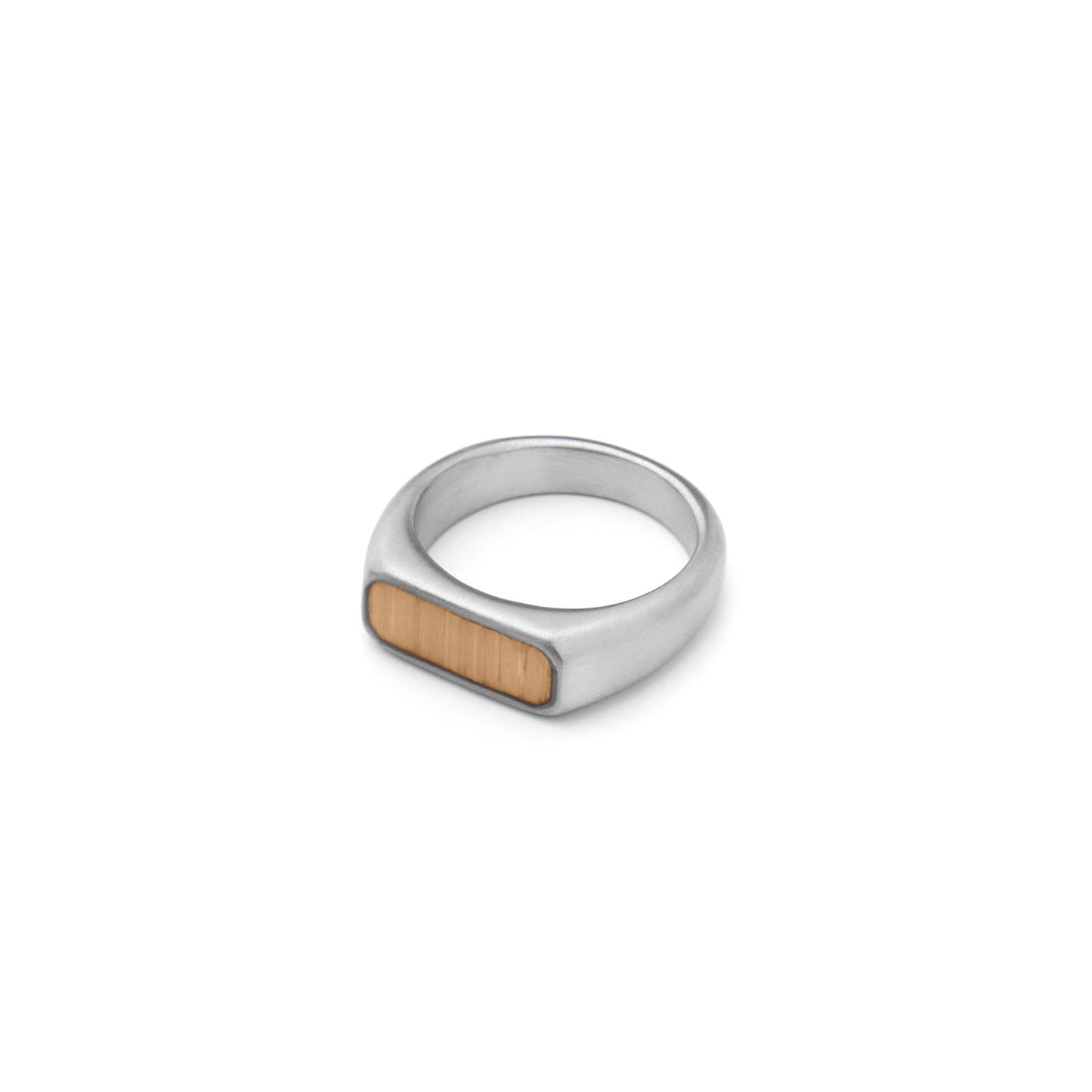 Wood slim signet ring(cri0088s)