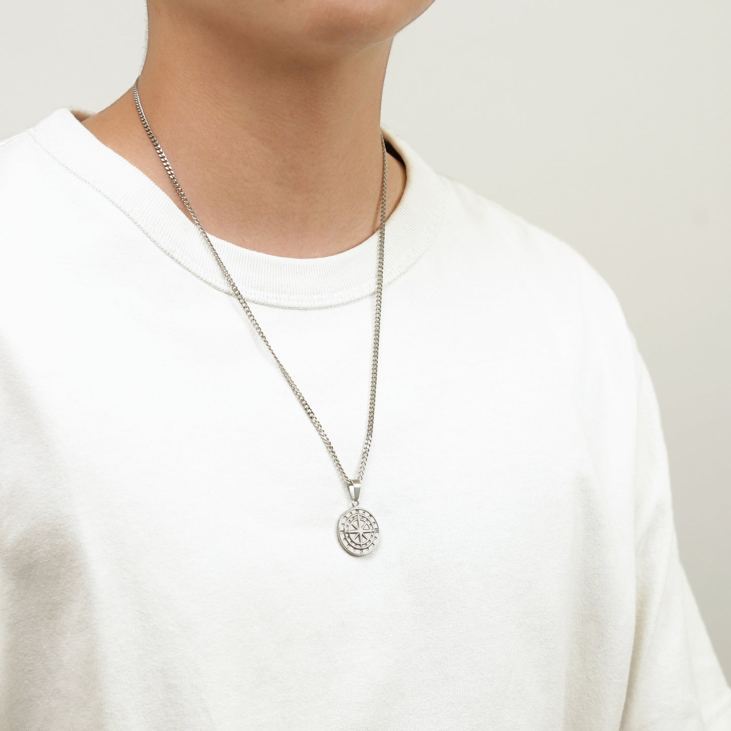 Compass coin long necklace(cne0091s)