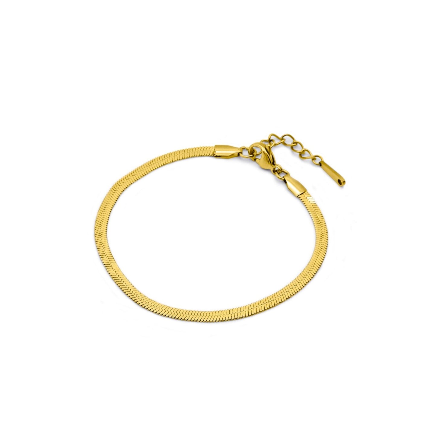 Flat snake chain anklet(can0003g)