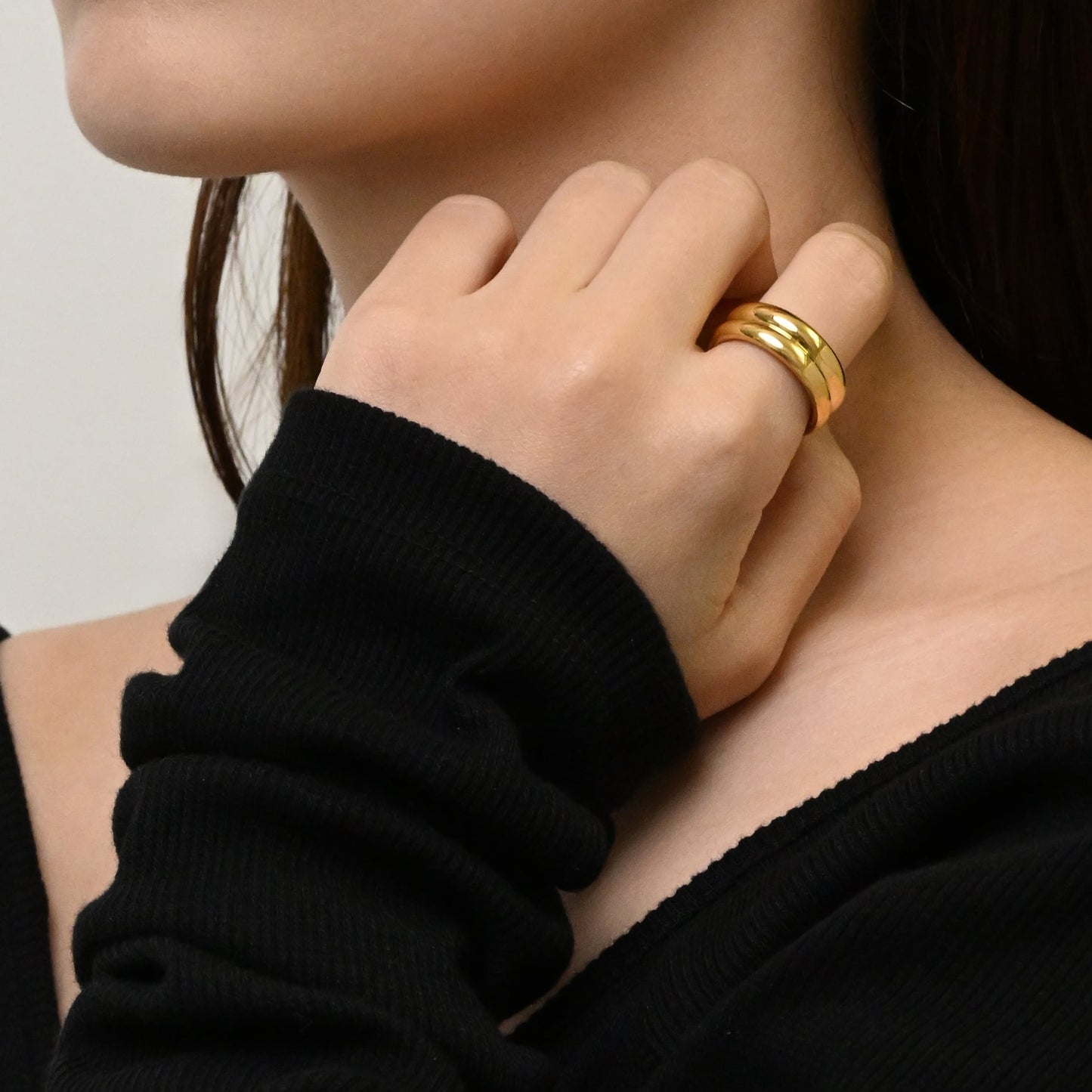 Double big hoop ring(rri0079g)